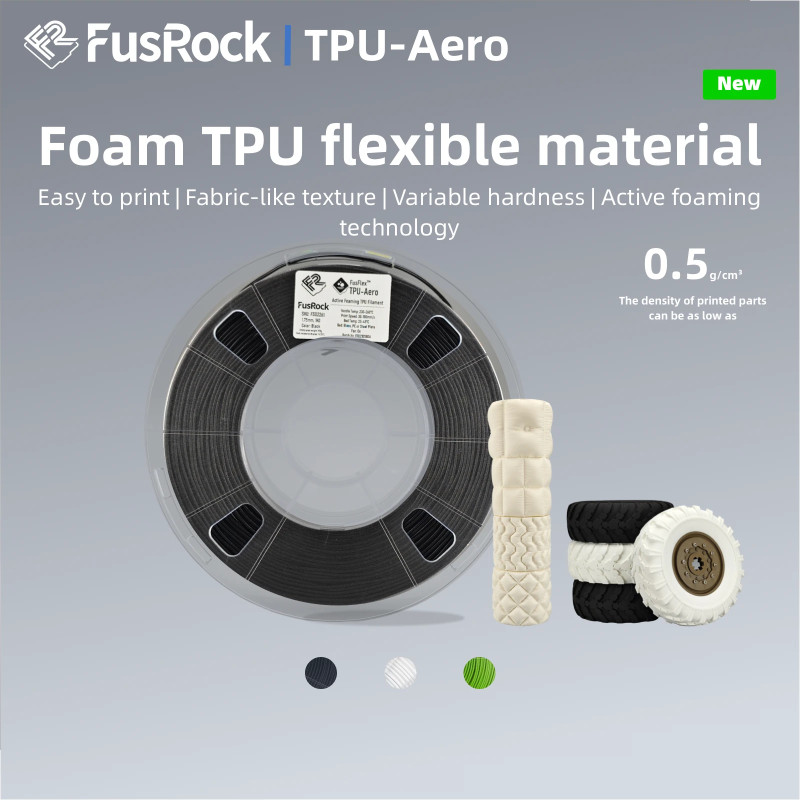 Пластик для 3D принтера FusRock TPU-Aero - white/green
