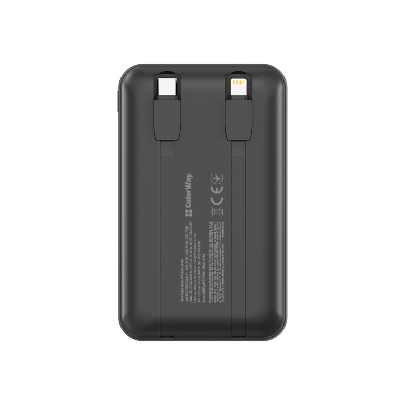 Батарея універсальна ColorWay 20 000 mAh DigiPower PD/45W, QC/4.0, Black