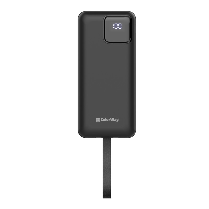 Батарея універсальна ColorWay 30 000 mAh EnergyHub (USB QC4.0 + USB-C PD22.5W) Black