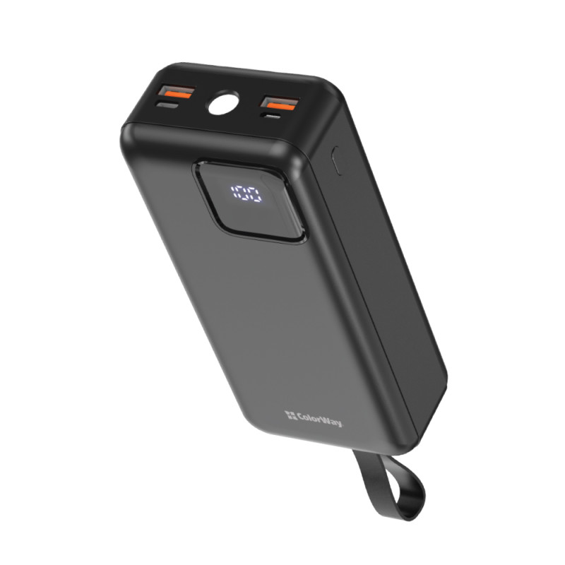 Батарея універсальна ColorWay 30 000 mAh EnergyHub (USB QC4.0 + USB-C PD22.5W) Black