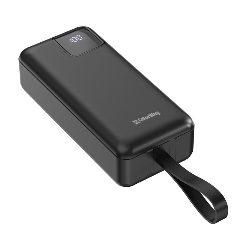 Батарея універсальна ColorWay 30 000 mAh EnergyHub (USB QC4.0 + USB-C PD22.5W) Black