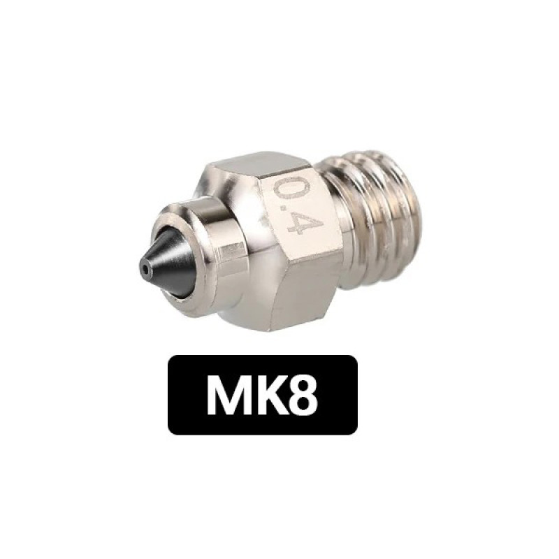 мідне нікельоване сопло MK8 із загартованим носиком від Mellow 0.4 мм