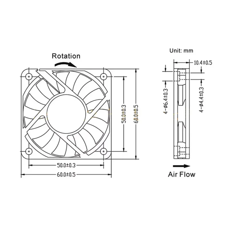 Ventoinha sem escovas com duplo rolamento DC 12V GDA6010 GDSTIME