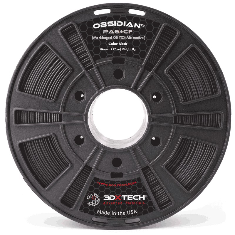 філамент вугленаповнений нейлон 3DXtech OBSIDIAN™ PA6+CF - альтернатива MARKFORGED ONYX (800CC) - 1,75 мм (1 кг)