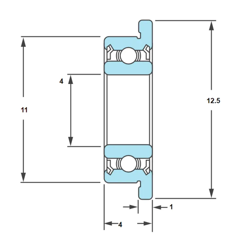 MF114ZZ - Original NMB LF-1140HH FLANGE Lager