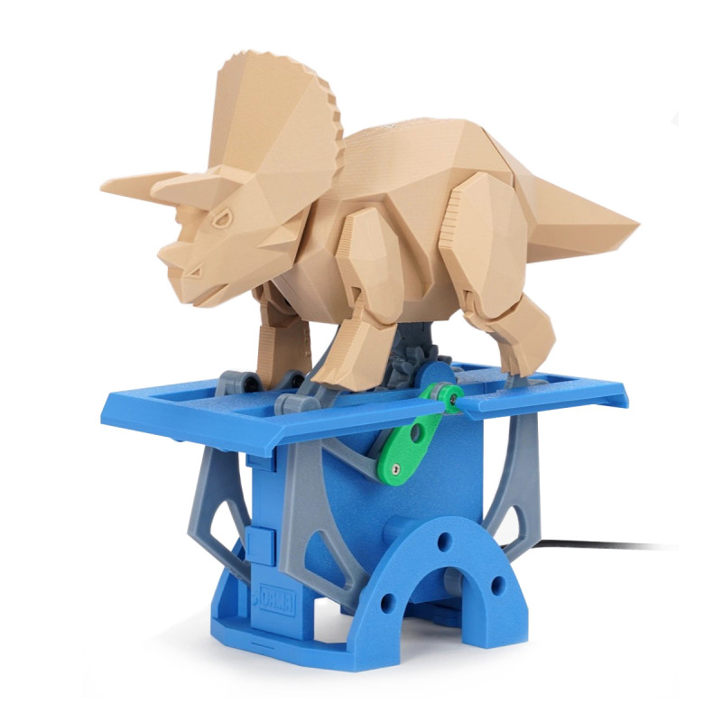 Kit di stampa e montaggio fai-da-te - componenti del giocattolo motorizzato “Running Triceratops” di Bambu Lab