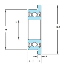 F685ZZ / MF115ZZ - Genuine NMB LF-1150HH FLANGE (dual size) bearing - ширина з фланцем 4 мм