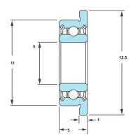 F685ZZ / MF115ZZ - Genuine NMB LF-1150HH FLANGE (dual size) bearing - ширина з фланцем 5мм